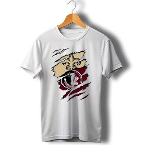 New Orleans Saints Seminoles Logo Ripped T Shirt