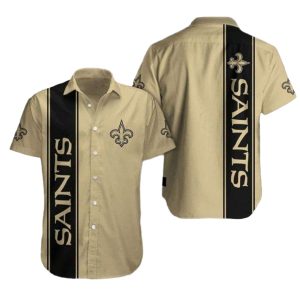 New Orleans Saints Sideline Beige And Black Hawaiian Shirt