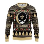 New Orleans Saints Skull Logo Ugly Sweater
