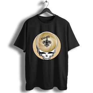 New Orleans Saints  Skull Nfl Bowling Ball T-Shirt