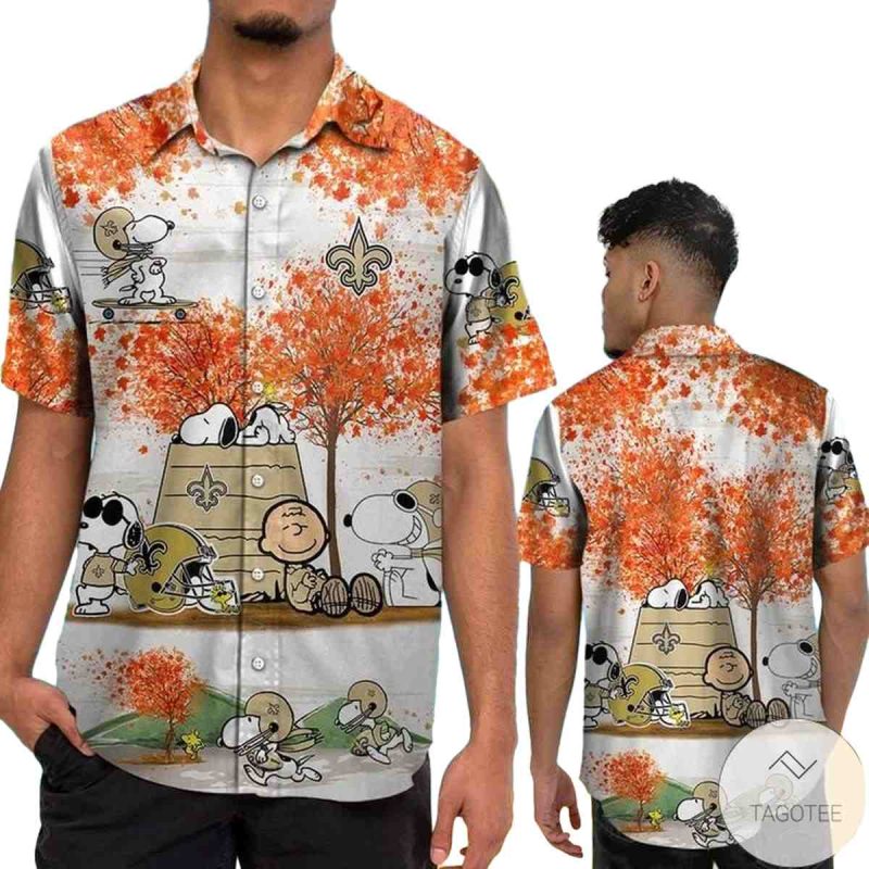 New Orleans Saints Snoopy Autumn Hawaiian Shirt 1