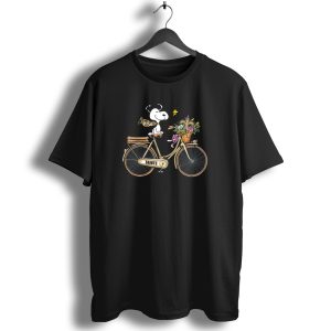 New Orleans Saints Snoopy Bicycle Ride Fleur De Lis Football Fan T Shirt