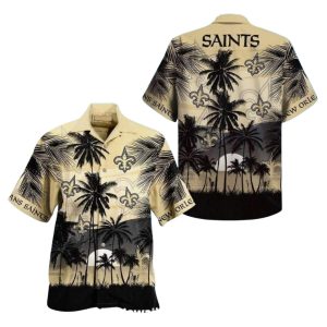 New Orleans Saints Sunset Palm Tree Vibes Hawaiian Shirt