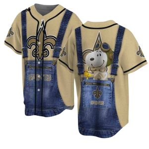 New Orleans Saints Snoopy Cosplay Baseball Jersey