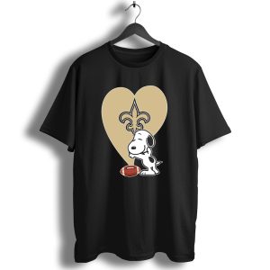 New Orleans Saints Snoopy Hug Heart Fleur De Lis Football T Shirt