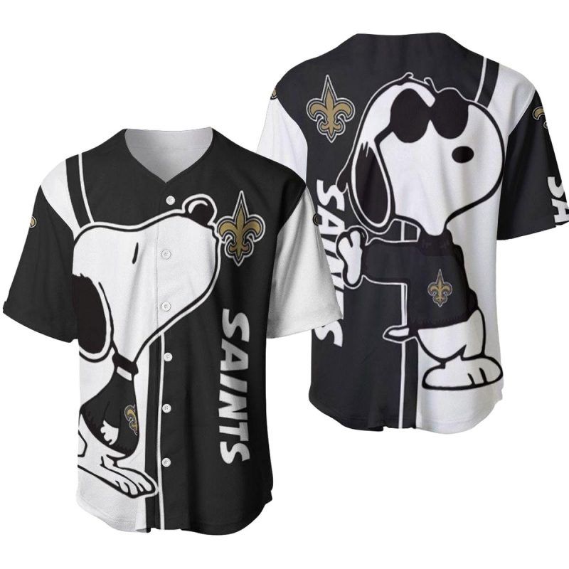 New Orleans Saints Snoopy Pilot Lover Baseball Jersey 1