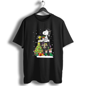 New Orleans Saints Snoopy & Woodstock Christmas T-Shirt