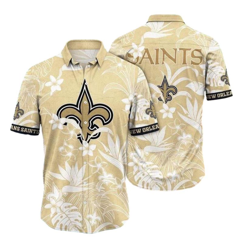 New Orleans Saints Spirit White Floral Hawaiian Shirt 1