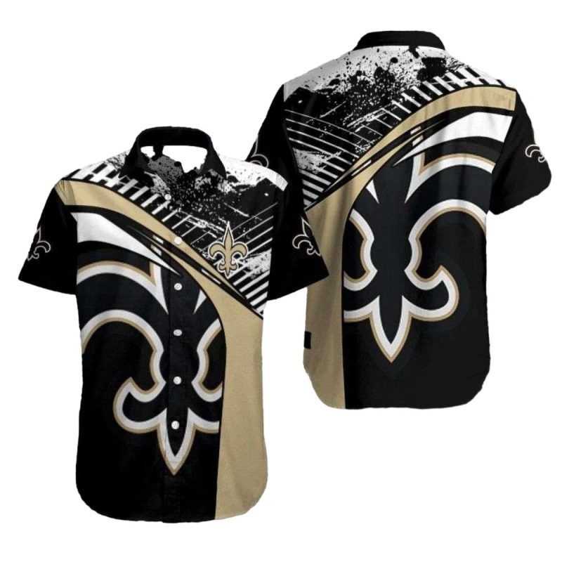 New Orleans Saints Splattered Elegance Hawaiian Shirt 1