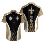 New Orleans Saints Stardom Swirl Black And Gold Hawaiian Shirt