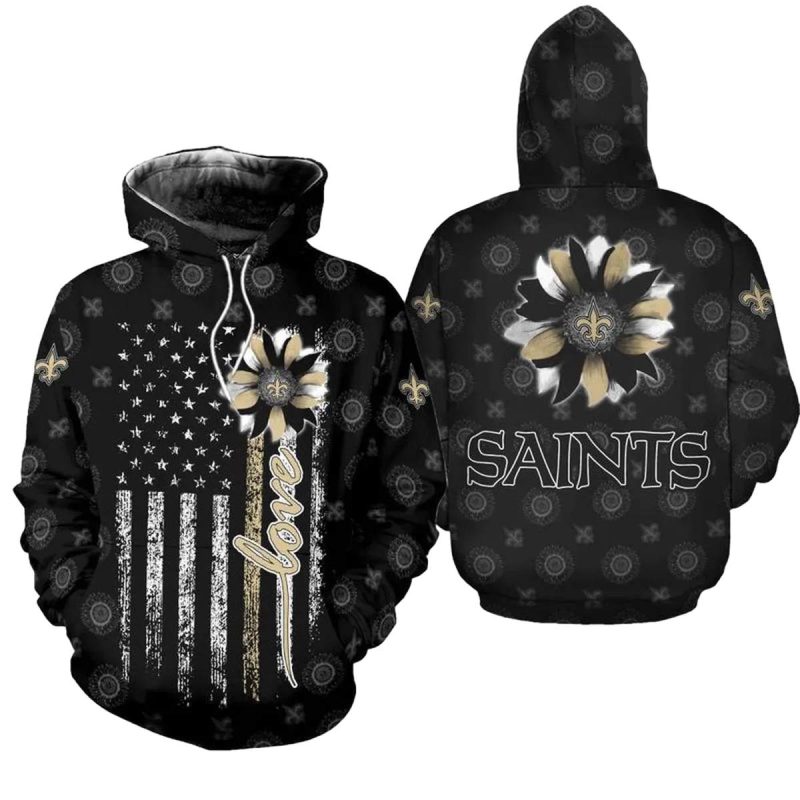 New Orleans Saints Sunflower Aop Hoodie 1