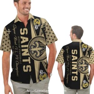 New Orleans Saints Super Bowl Champions Gold And Black Hawaiian Shirt