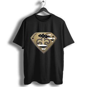 New Orleans Saints Superman American Flag The 4Th Of July T-Shirt