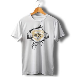 New Orleans Saints Superman Logo Shield Tearing T Shirt