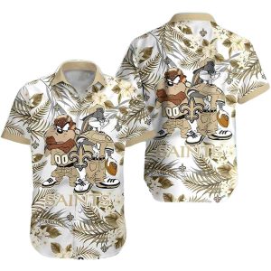 New Orleans Saints Taz And Bugs Tropical Hawaiian Shirt