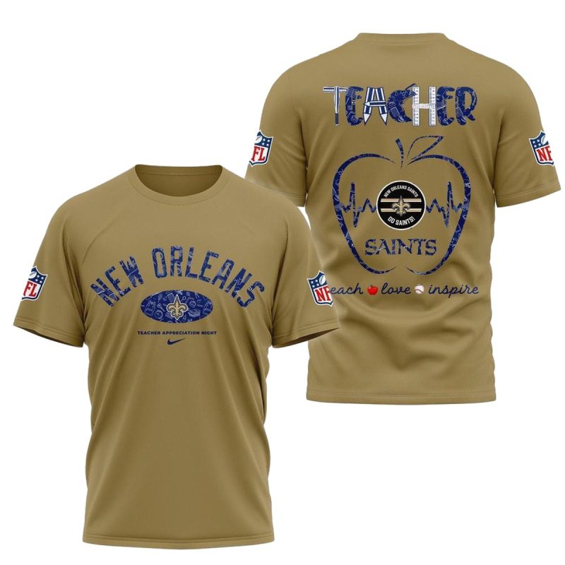 New Orleans Saints Teacher Appreciation Night Aop T Shirt 1