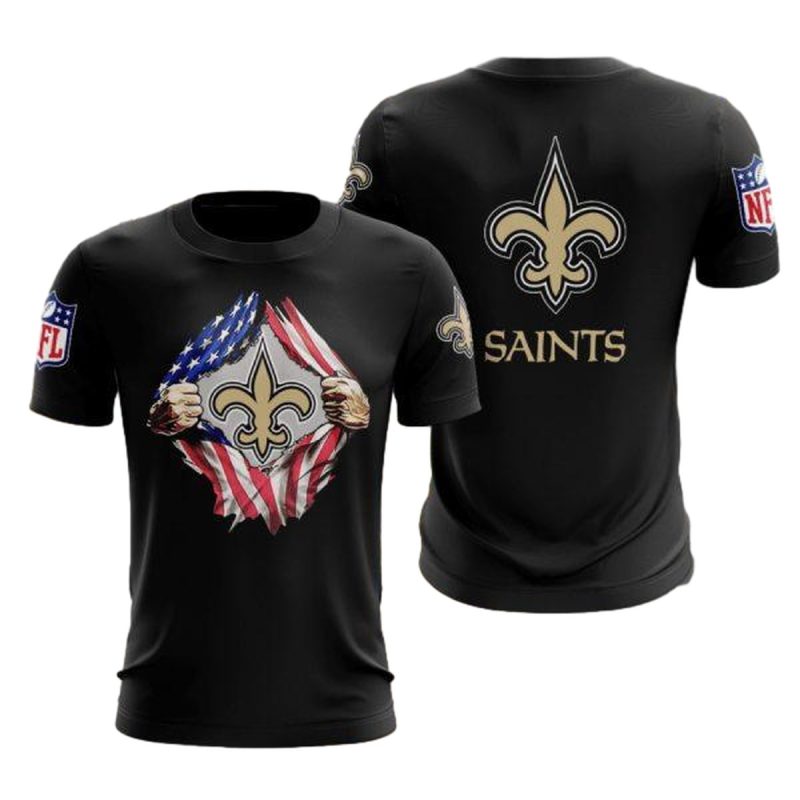 New Orleans Saints Tearing Open Logo Aop T Shirt 1