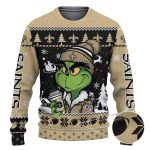 New Orleans Saints The Grinch Drink Coffee Ugly Sweater