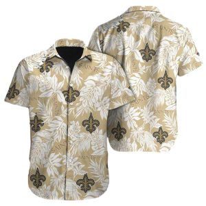 New Orleans Saints Tropical Leafs Hawaiian Shirt