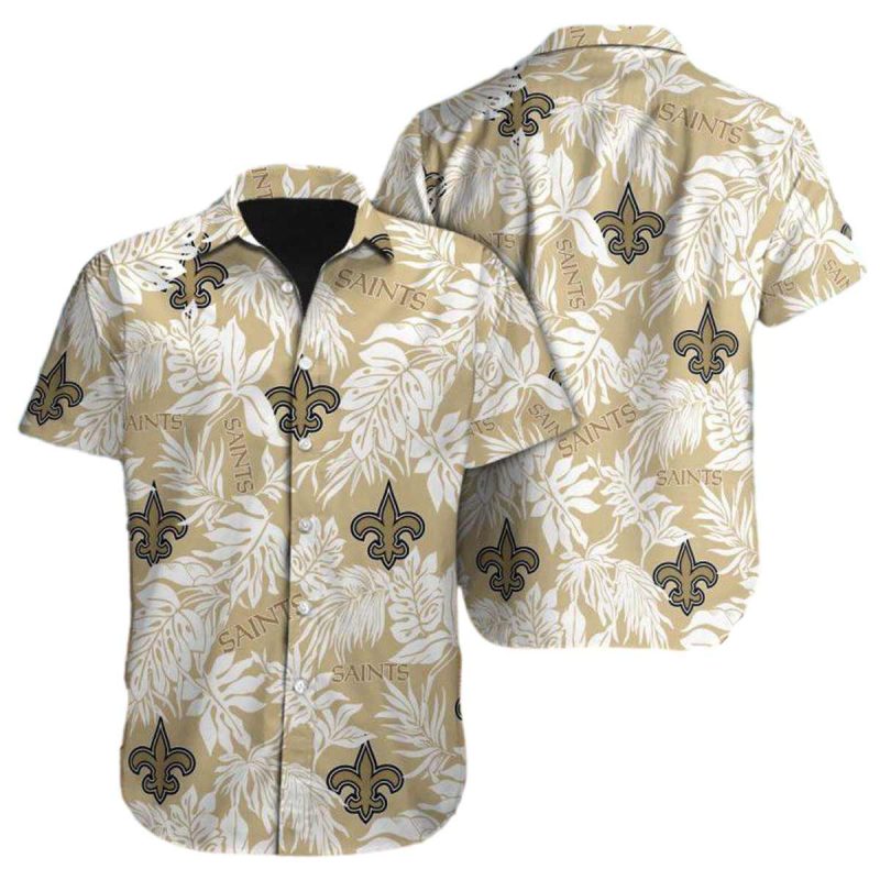 New Orleans Saints Tropical Leafs Hawaiian Shirt 1