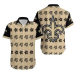 New Orleans Saints Turtle And Fleur de lis Tan Pattern Hawaiian Shirt