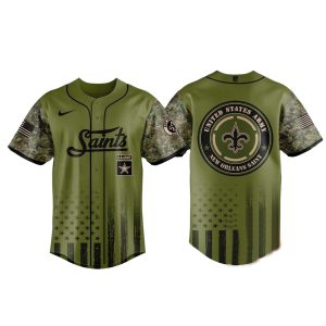 New Orleans Saints Us Army 2025 Baseball Jersey
