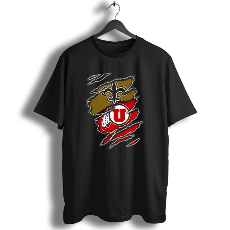 New-Orleans-Saints-Utah-Utes-Logo-Fusion-T-Shirt-1_T-Shirt-1 New Orleans Saints Utah Utes Logo Fusion T Shirt 1 T Shirt 1