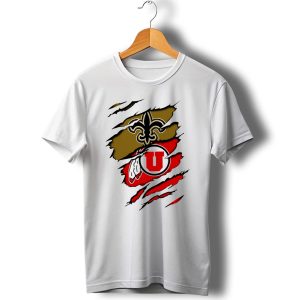 New Orleans Saints Utah Utes Torn Claw T Shirt