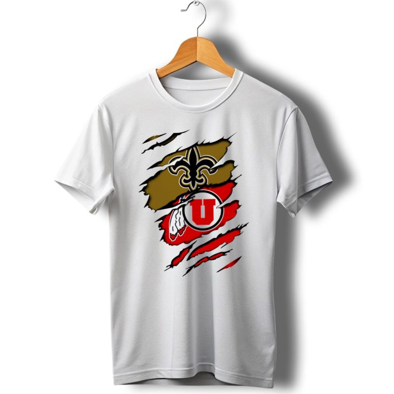 New-Orleans-Saints-Utah-Utes-Torn-Claw-T-Shirt-1_T-Shirt-1 New Orleans Saints Utah Utes Torn Claw T Shirt 1 T Shirt 1