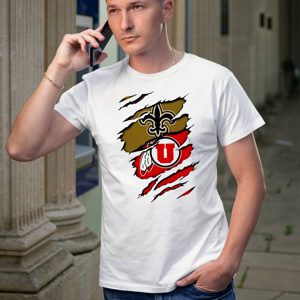 New-Orleans-Saints-Utah-Utes-Torn-Claw-T-Shirt-1_t-shirt-1_2