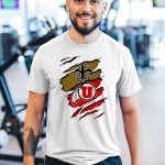 New-Orleans-Saints-Utah-Utes-Torn-Claw-T-Shirt-1_t-shirt-3_4