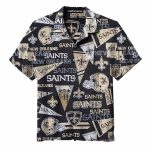 New Orleans Saints Vintage Black Hawaiian Shirt