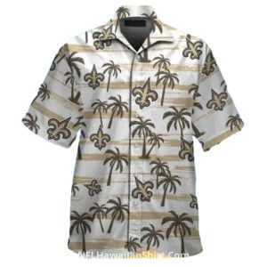 New Orleans Saints Vintage Palm And Stripes Hawaiian Shirt