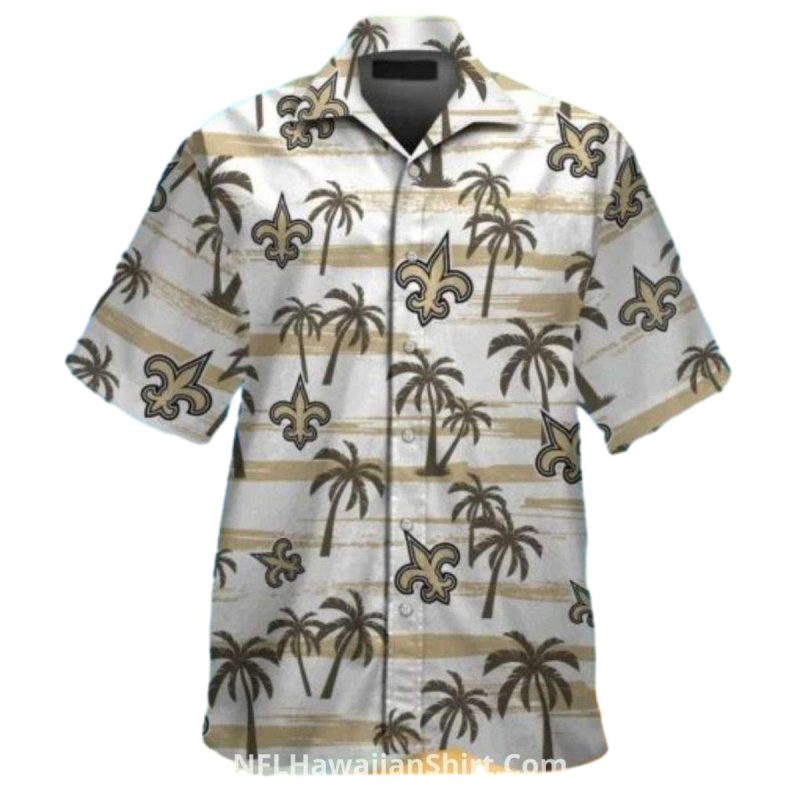 New Orleans Saints Vintage Palm And Stripes Hawaiian Shirt 1