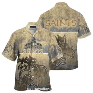 New Orleans Saints Vintage Palm Tree Hawaiian Shirt