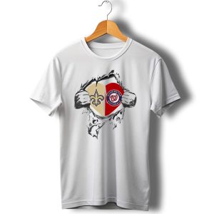 New Orleans Saints Washington Nationals Heart T Shirt