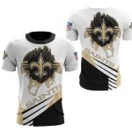 New Orleans Saints White Golden Logo In My Heart AOP T Shirt