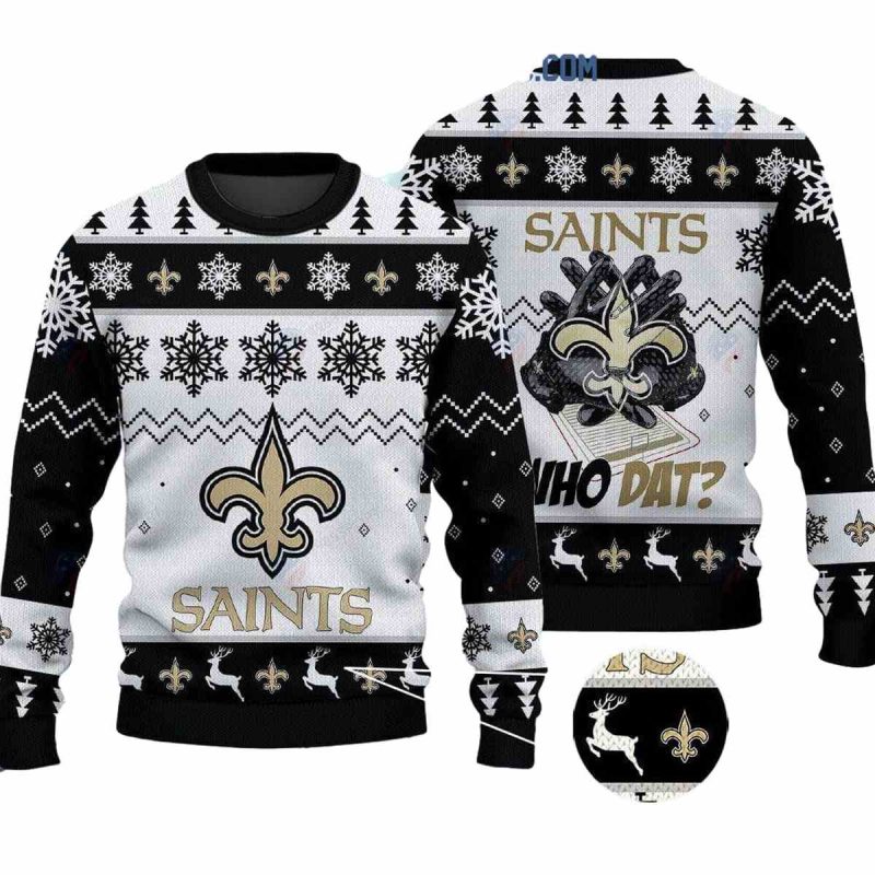 New Orleans Saints Who Dat Christmas Ugly Sweater 1