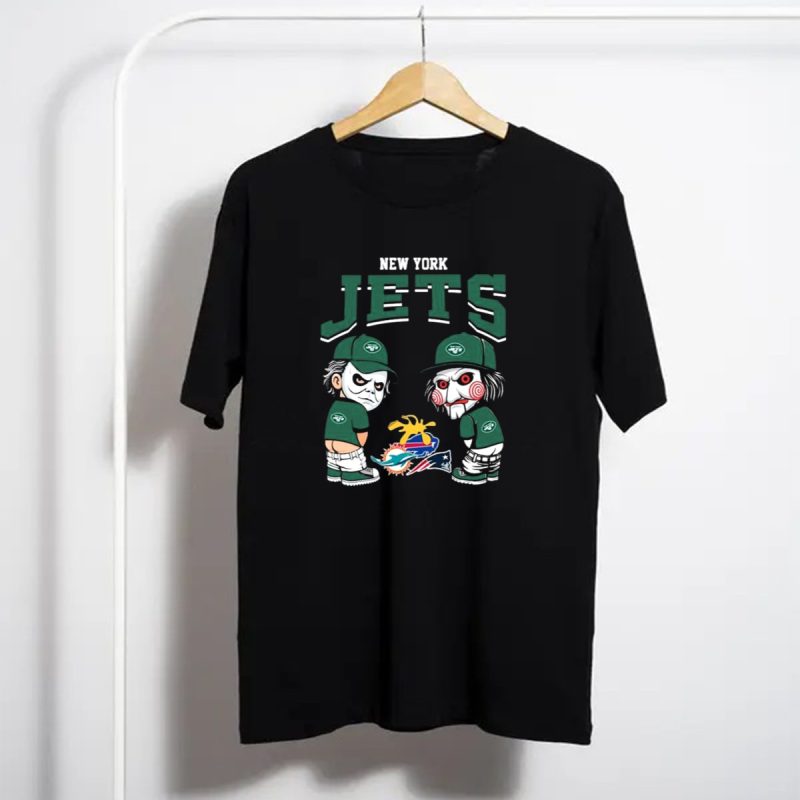 New York Jets Nfl Halloween Peeing On Dolphins And Patriots T Shirt T Shirt 1