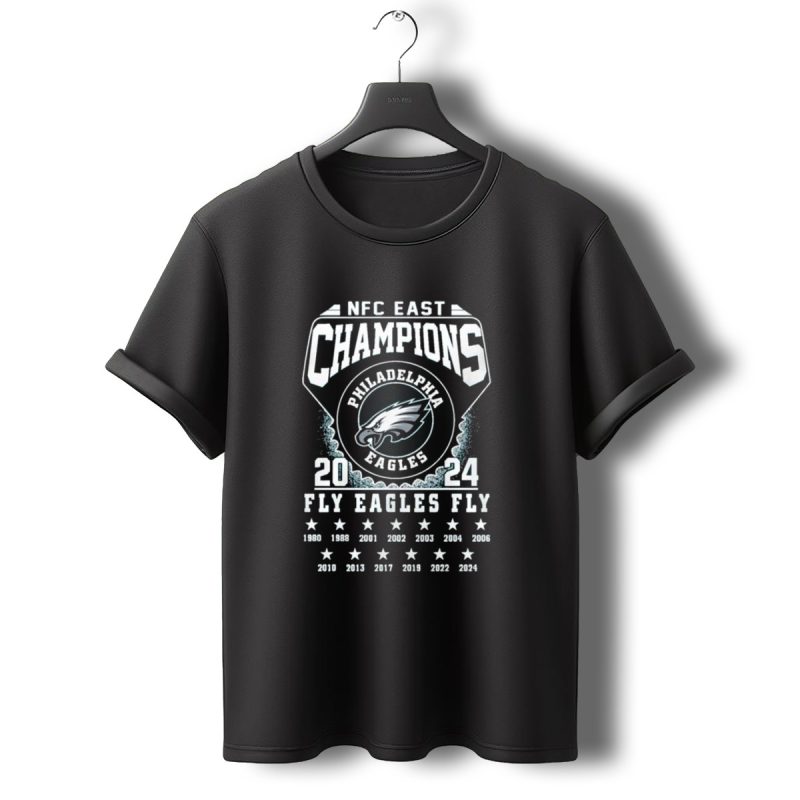 Nfc East Champions 2024 Philadelphia Eagles Fly Eagles Fly T Shirt T Shirt 0 1