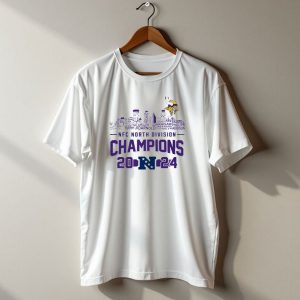 Nfc North Division Champions 2024 Minnesota Vikings Team Word Cloud T Shirt
