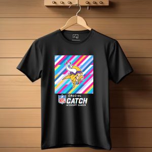 Nfl Crucial Catch Intercept Cancer Minnesota Vikings 2024 Multicolor Stripes T Shirt