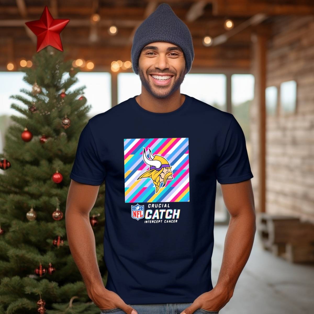 Nfl-Crucial-Catch-Intercept-Cancer-Minnesota-Vikings-2024-Multicolor-Stripes-T-Shirt-1_t-shirt-3_4