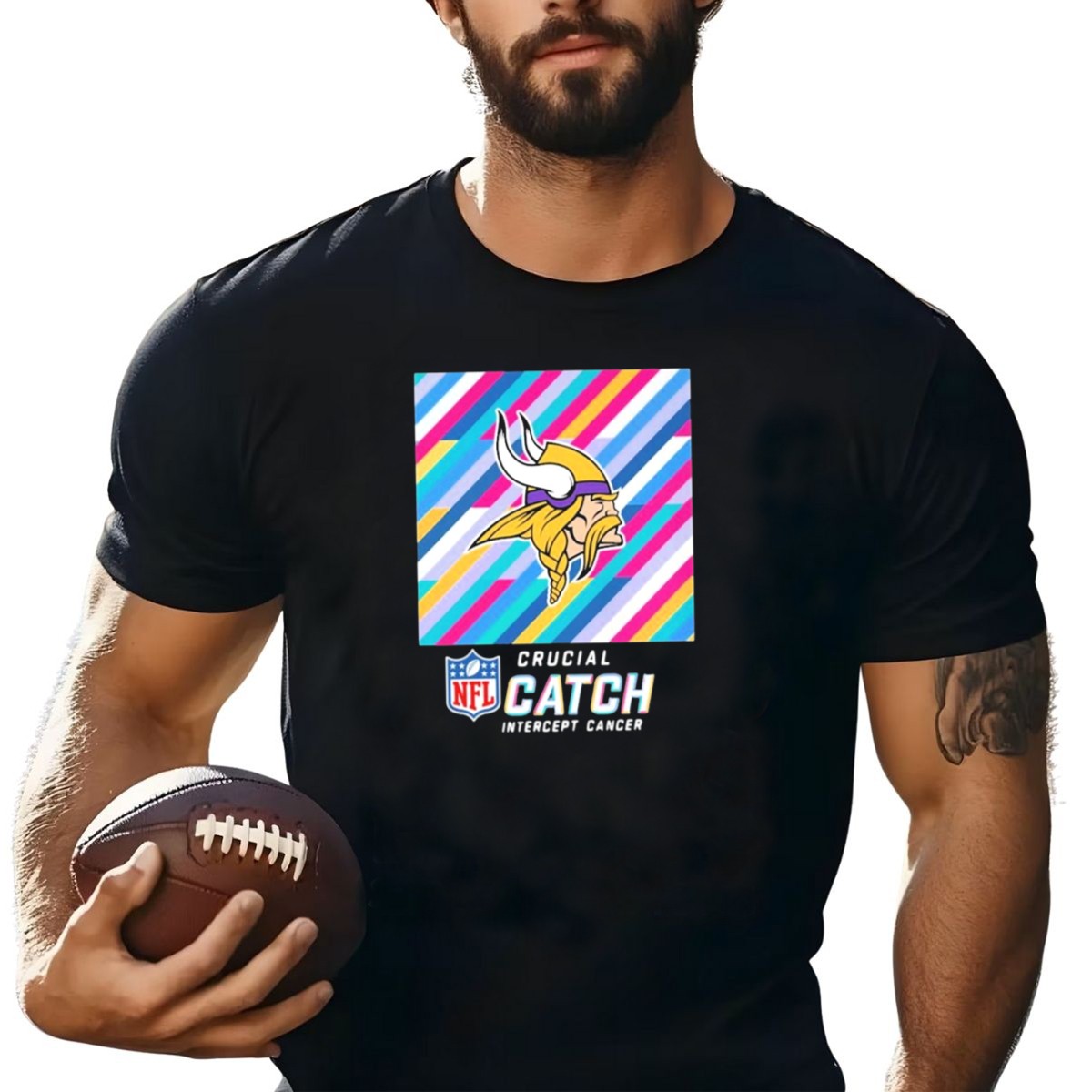 Nfl-Crucial-Catch-Intercept-Cancer-Minnesota-Vikings-2024-Multicolor-Stripes-T-Shirt-1_t-shirt-4_5