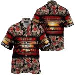 Niner Gang Paradise Black Floral 49ers Hawaiian Shirt