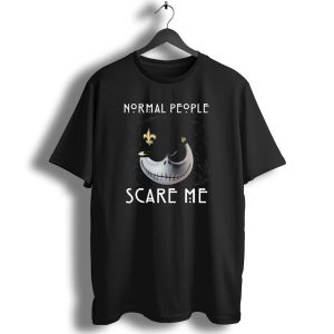 Normal People Scare Me Jack Nfl Saints Hat Skull T Shirt