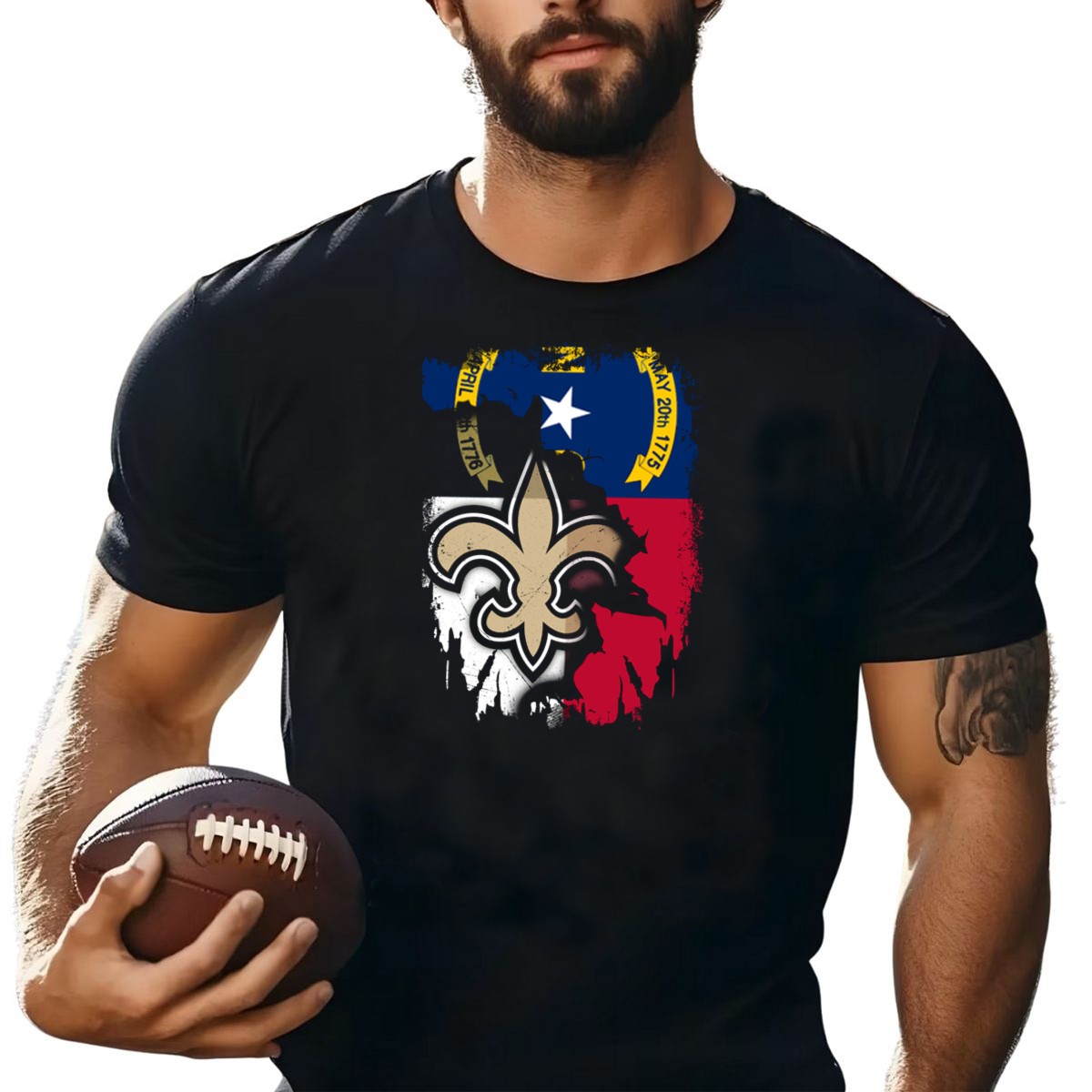 North-Carolina-Flag-With-New-Orleans-Saints-Fleur-De-Lis-T-Shirt-1_t-shirt-4_5