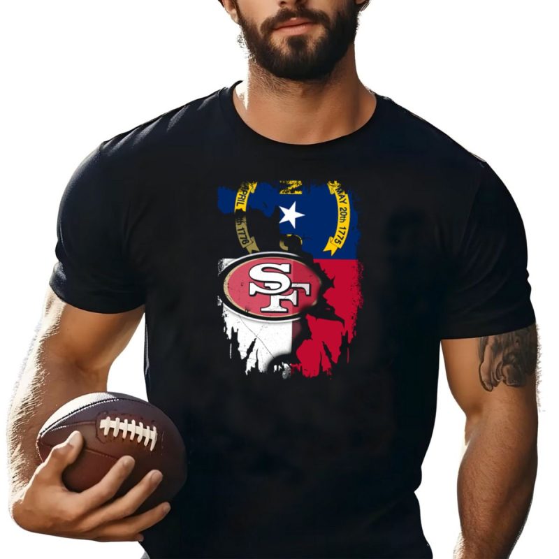 North Carolina Flag With Sf 49Ers T Shirt T Shirt 1