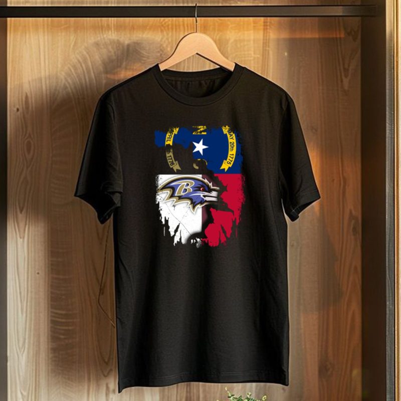 North Carolina State Flag Baltimore Ravens Football Team Fusion T Shirt 1 T Shirt 1