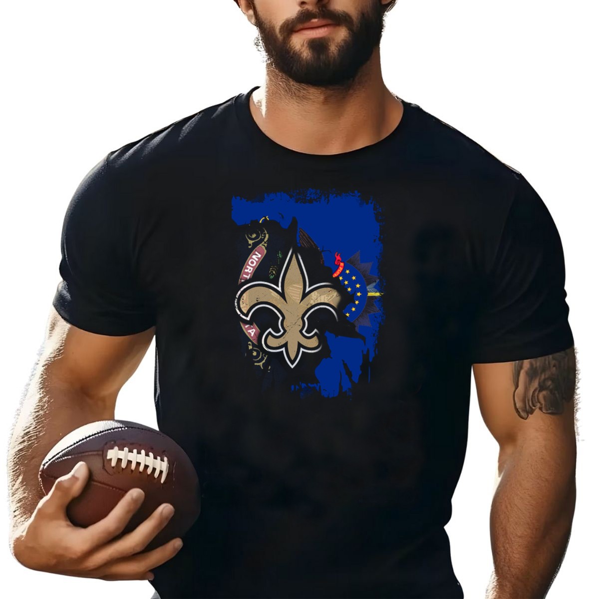 North-Dakota-United-With-Saints-Fleur-De-Lis-And-State-Flag-Elements-T-Shirt-1_t-shirt-4_5